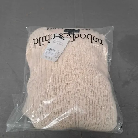 SEALED NOBODYS CHILD A LINE RIB DRESS SLASH NECK PLAIN - UK SMALL