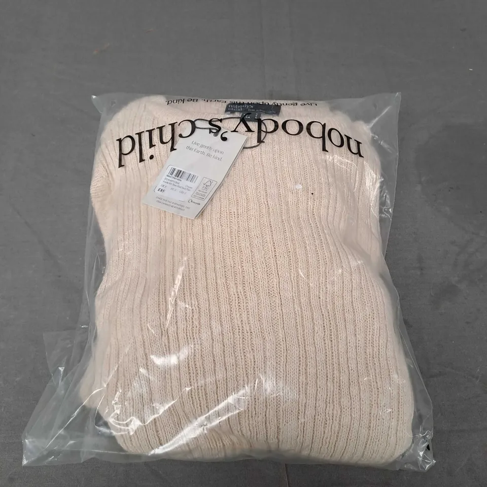 SEALED NOBODYS CHILD A LINE RIB DRESS SLASH NECK PLAIN - UK SMALL