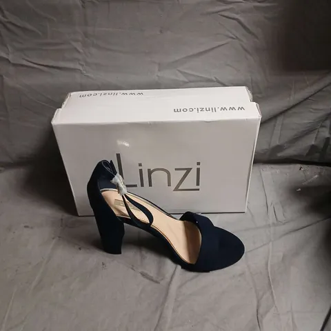 LINZI NAVY SUEDE HIGH-HEELED SHOES - SIZE UK 6 