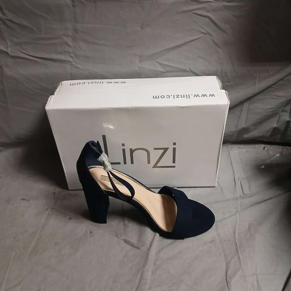 LINZI NAVY SUEDE HIGH-HEELED SHOES - SIZE UK 6