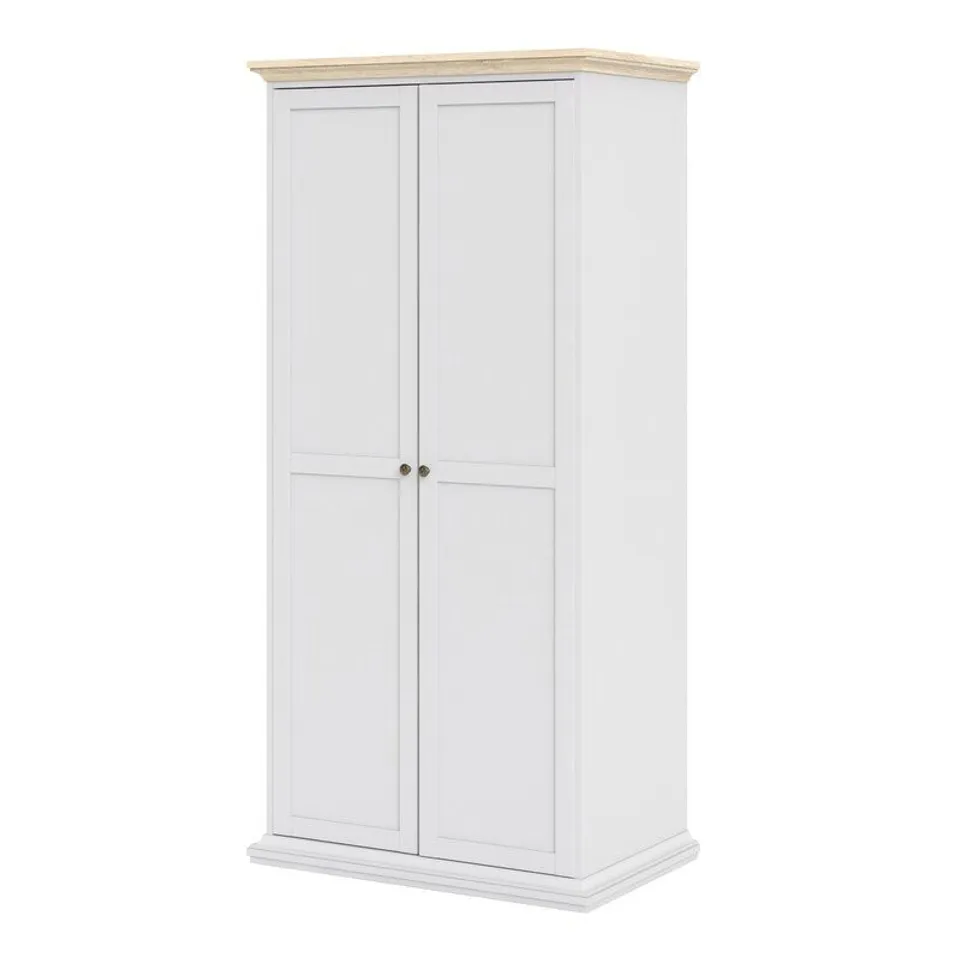 WOODBURN 2 DOOR WARDROBE  WHITE/OAK