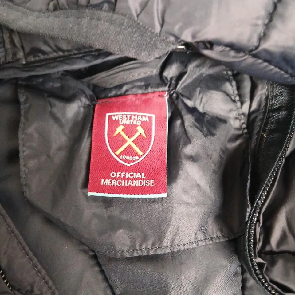 WEST HAM UNITED OFFICIAL MERCHANDISE PUFFER JACKET – BLACK