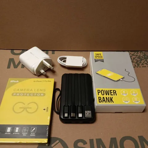 APPROXIMATELY 15 ASSORTED SMARTPHONE ACCESSORIES TO INCLUDE CHARGING CABLES, POWERBANKS, USB PLUG ETC