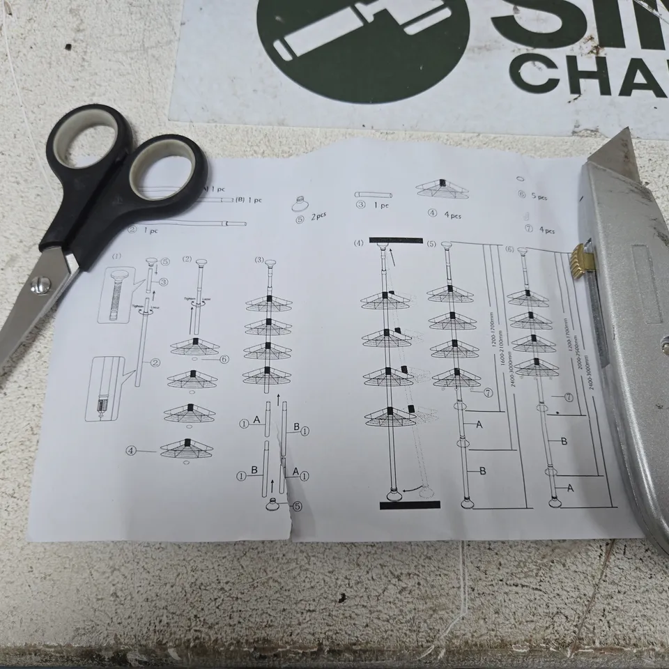 METAL STORAGE SHELVING FOR HOUSEHOLD BOXED WITH INSTRUCTIONS