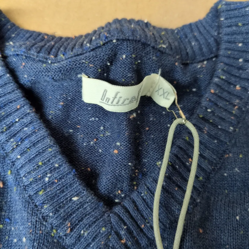 ONFIRE NAVY BLUE SPECKLED KNIT JUMPER – SIZE XXL