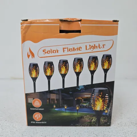 SOLAR FLAME LIGHTS – OUTDOOR GARDEN LIGHTING, SET OF 6