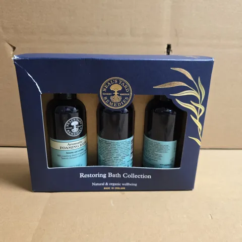 NEAL’S YARD REMEDIES RESTORING BATH COLLECTION – BOXED 