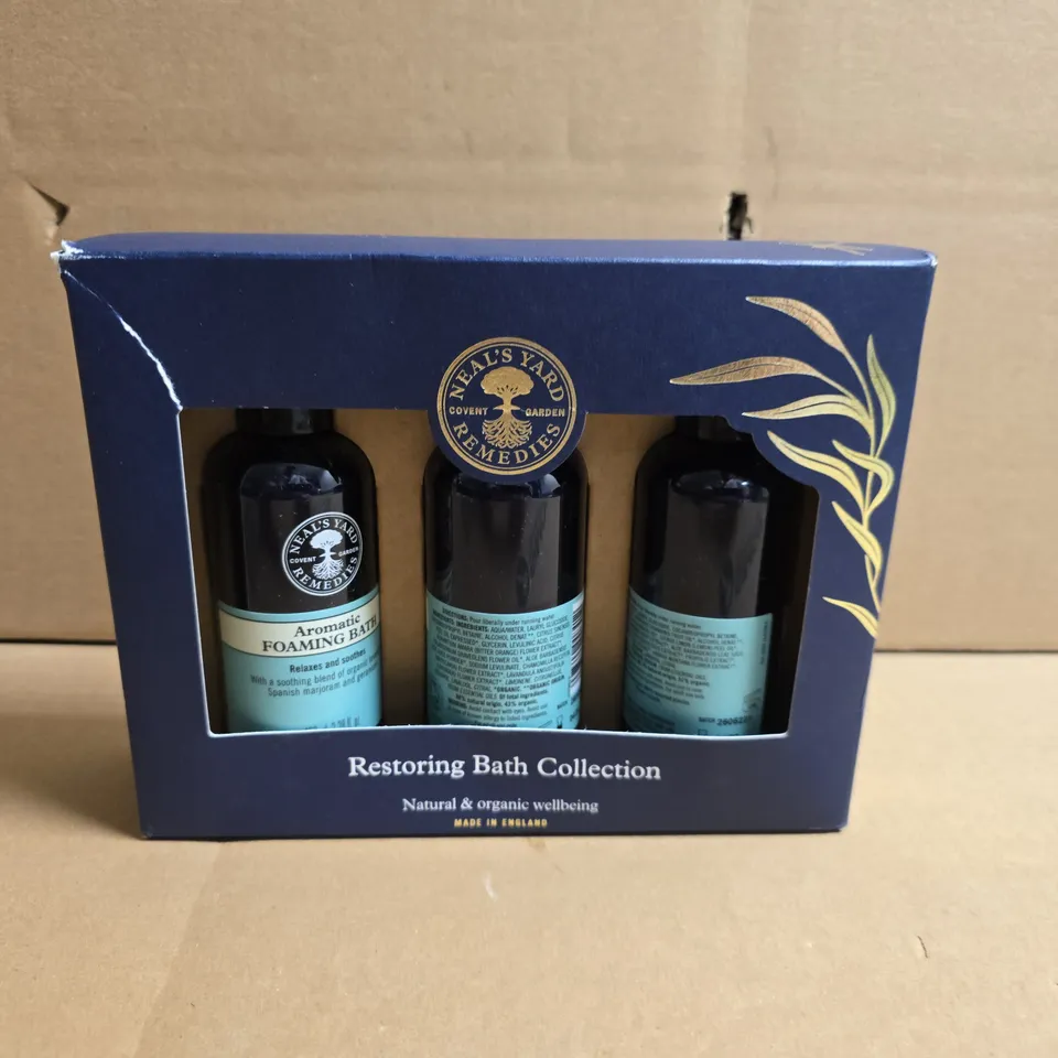 NEAL’S YARD REMEDIES RESTORING BATH COLLECTION – BOXED 