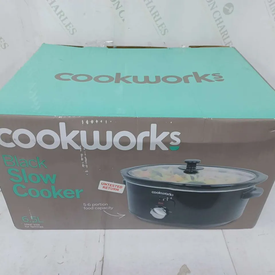 BOXED COOKWORKS SLOW COOKER IN BLACK