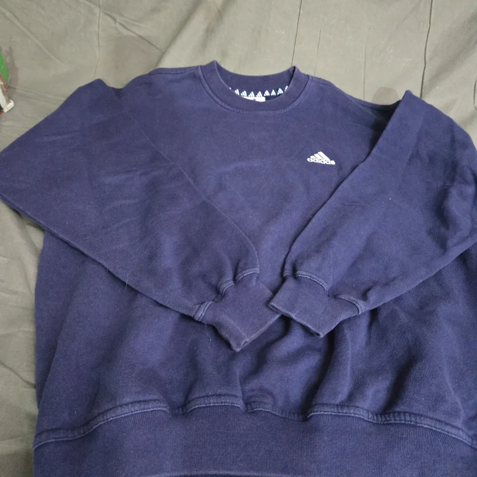 ADIDAS DARK BLUE SWEATER SIZE L 