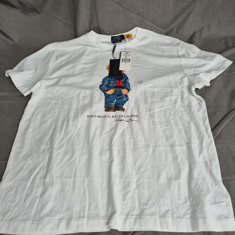 POLO RALPH LAUREN POLO BEAR CLASSIC FIT TSHIRT IN WHITE SIZE L