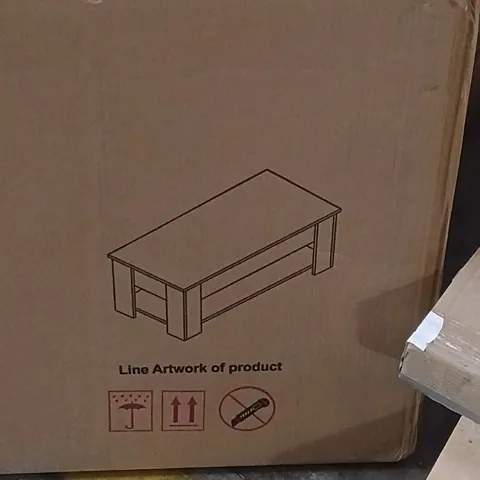 BOXED LIFT UP COFFEE TABLE - GREY (1 BOX)