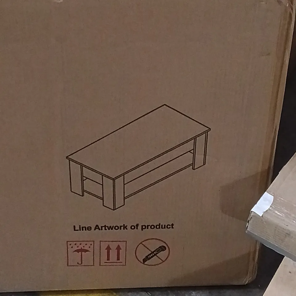 BOXED LIFT UP COFFEE TABLE - GREY (1 BOX)