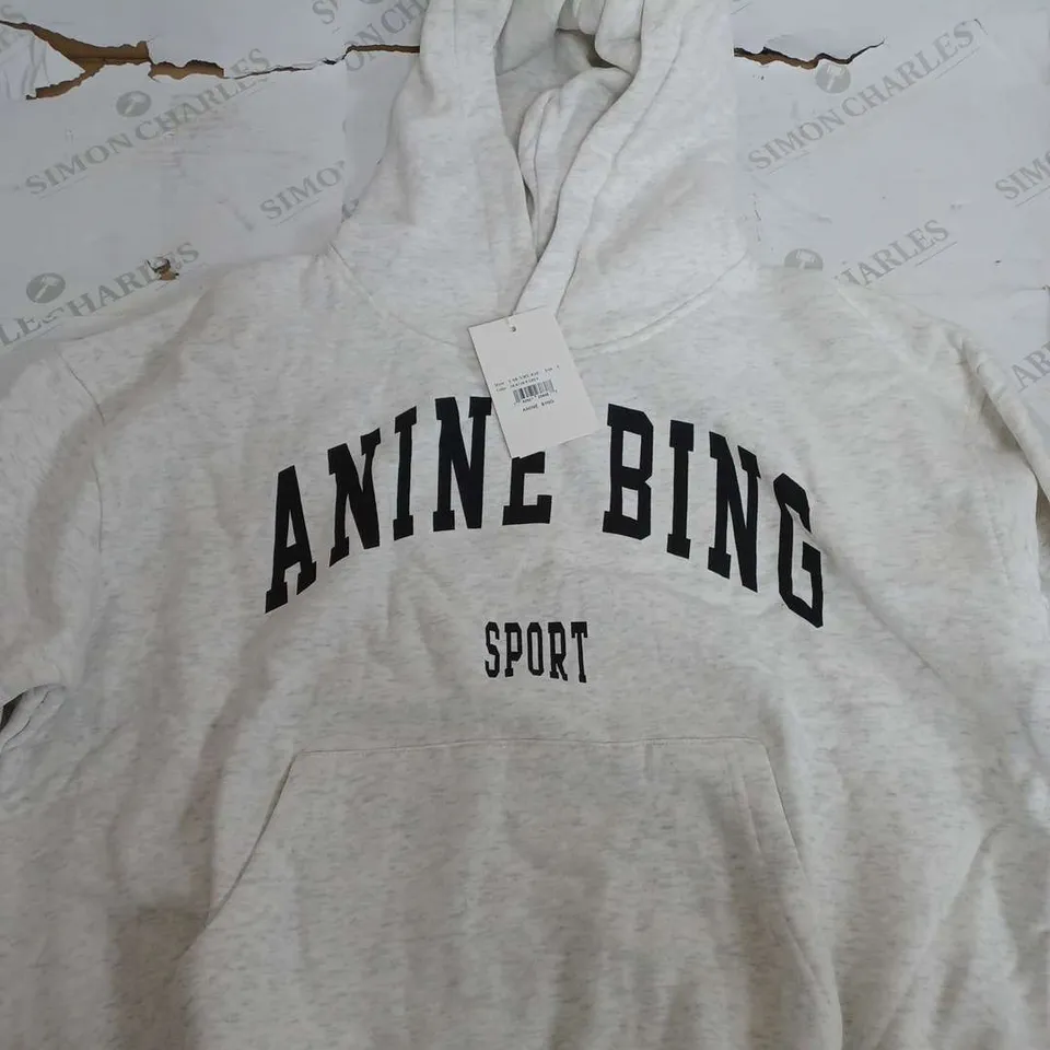 ANINE BING HEATHER GREY SOFT HOODIE - SMALL