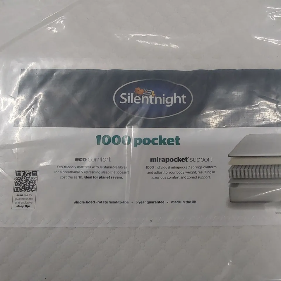 BAGGED 4FT6 DOUBLE SIZED SILENTNIGHT 1000 POCKET MIRAPOCKET  MATTRESS