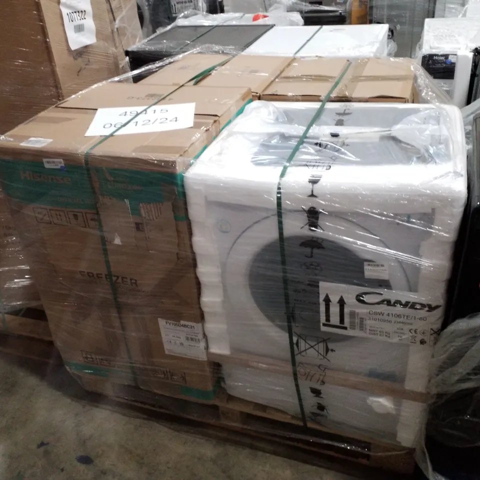 PALLET OF APPROXIMATELY 4 UNPROCESSED RAW RETURN WHITE GOODS TO INCLUDE;