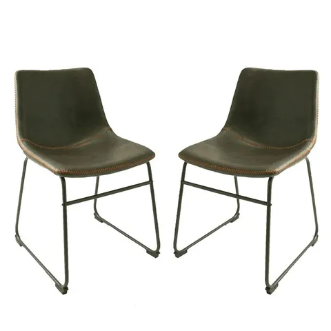 BOXED PAIR WINDSOR UPHOLSTERED DINING CHAIRS GREY (SET OF 2 IN 1 BOX)