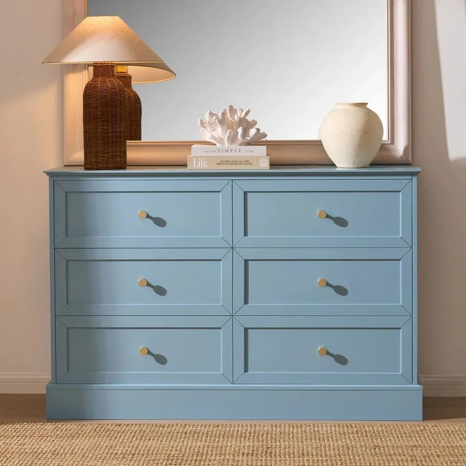 BOXED DUSK RUBY 6 DRAWER CHEST - SKY BLUE (1 BOX)