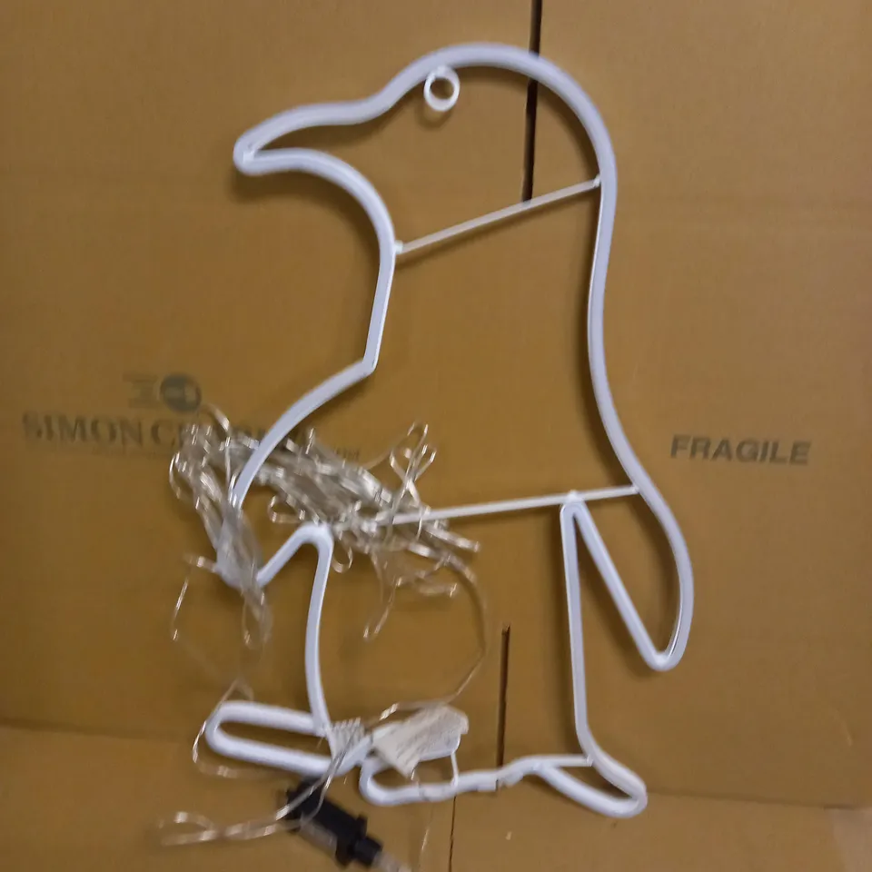 PENGUIN BLUE AND ORANGE NEON LED LIGHT