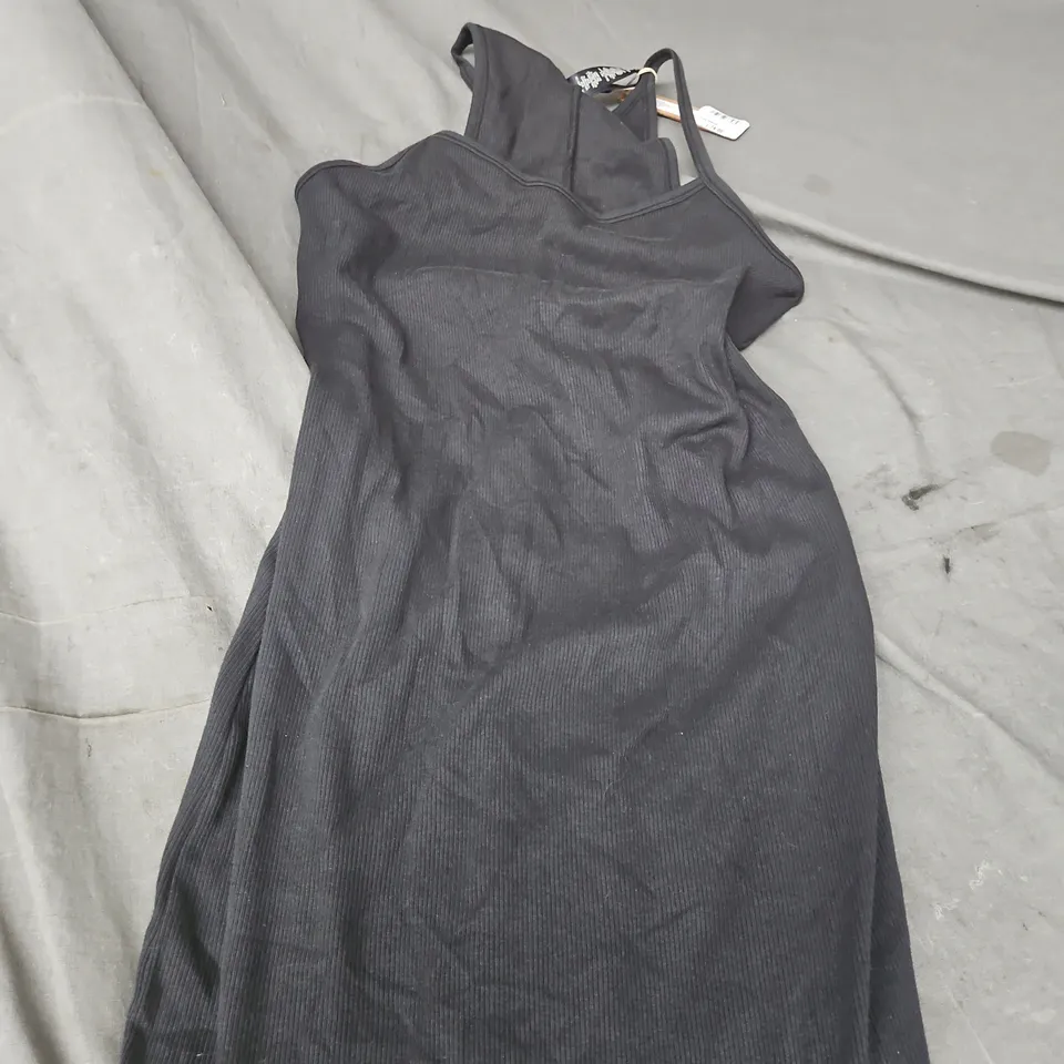 SKINS COTTON RIB LONG TANK DRESS – DR-MAX-5521W, SOOT, SIZE M