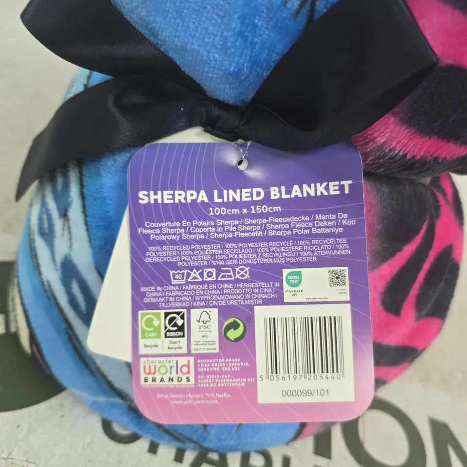 KPOP DEMON HUNTERS SHERPA-LINED BLANKET – 100CM X 150CM