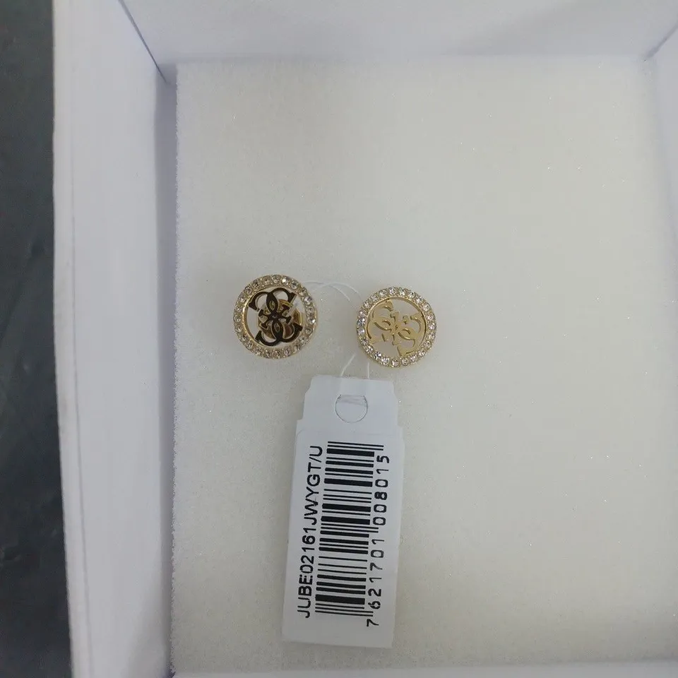 GUESS STUDS PARTY 12MM 4G LOGO STUD EARRINGS RRP £40