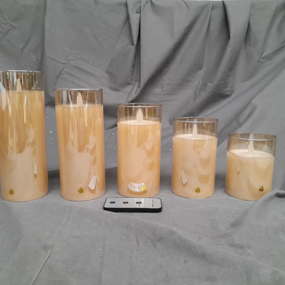 SET OF 5 LED FLAME CANDLE LIGHTS WITH REMOTE CONTROL