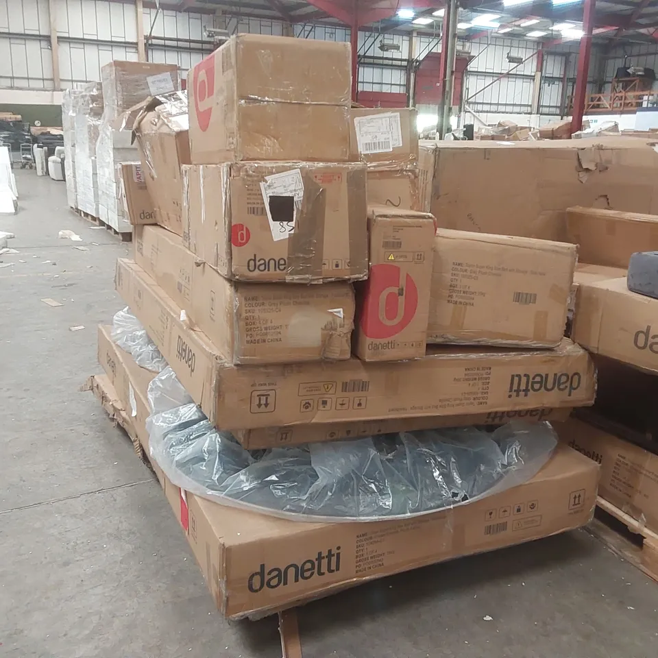 PALLET CONTAINING A LARGE QUANTITY OF ASSORTED DANETTI FURNITURE PARTS
