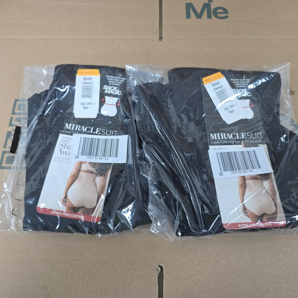 MIRACLESUIT SHAPE AWAY HI-WAIST BRIEFS – BLACK, SIZE SMALL (PACK OF 2)