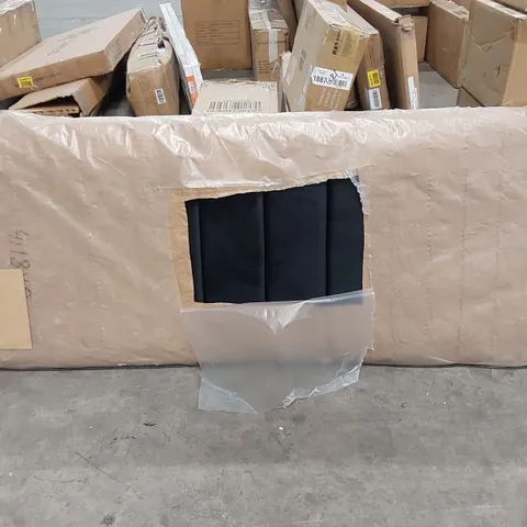 BAGGED HEDLEY VELVET UPHOLSTERED HEADBOARD IN BLACK - KINGSIZE (1 ITEM)