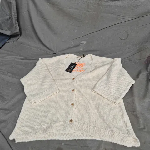 SMITH & SOUL LUXURY VINTAGE CREAM KNIT CARDIGAN – SIZE M