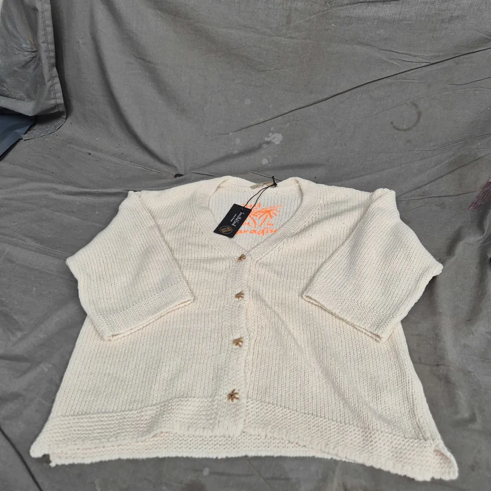 SMITH & SOUL LUXURY VINTAGE CREAM KNIT CARDIGAN – SIZE M