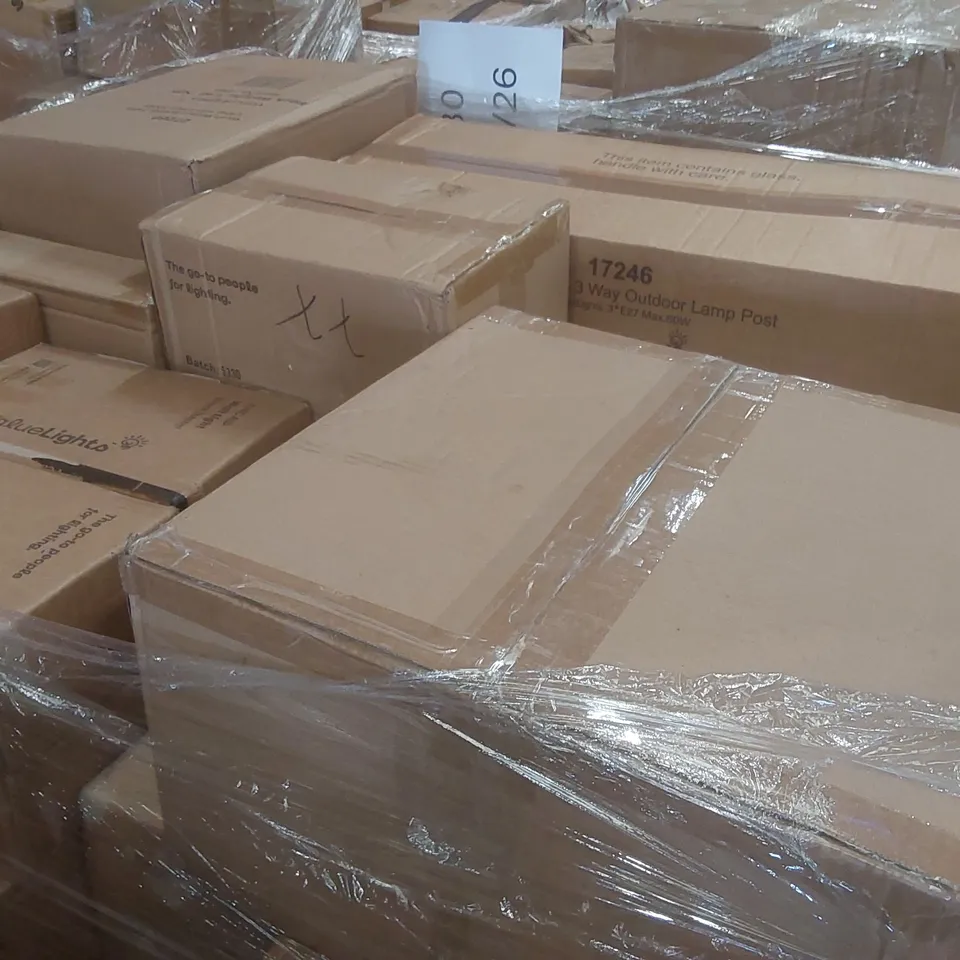 PALLET CONTAINING A VERY LARGE QUANTITY OF ASSORTED DESIGNER LIGHTING PRODUCTS
