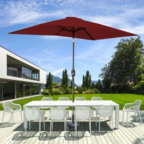 BOXED 2m X 3m RECTANGULAR TRADITIONAL PARASOL - BURGUNDY (1 BOX)