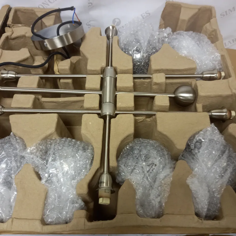 JOHN LEWIS HUXLEY 6 LIGHT CEILING PENDA, SMOKE GLASS SHADE