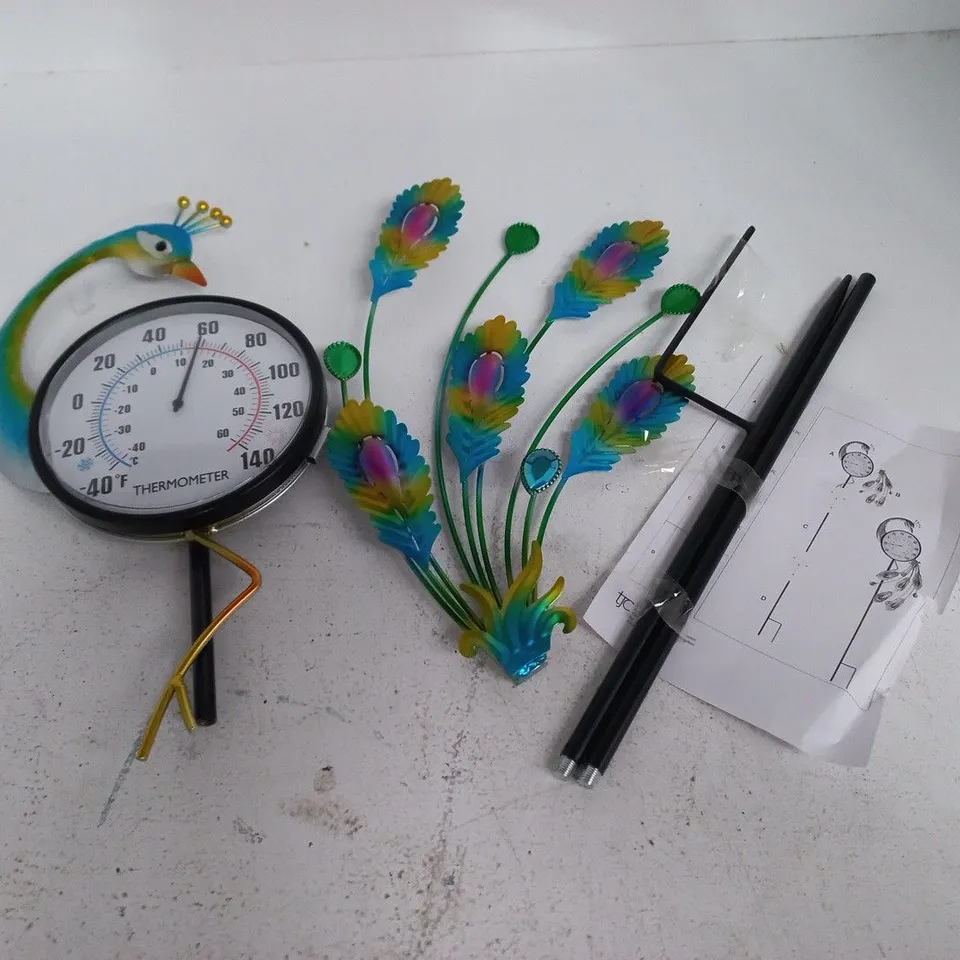 PEACOCK THEMED OUTDOOR THERMOMETER