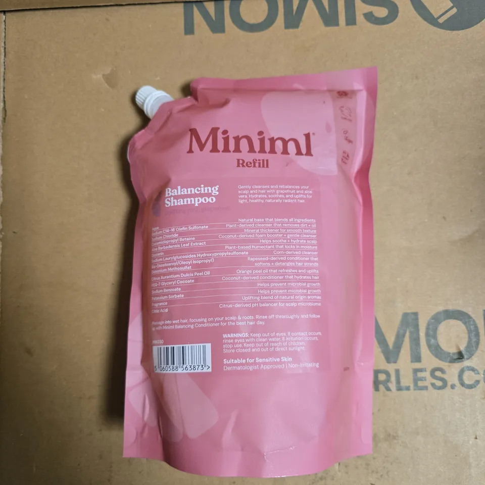 MINIML BALANCING SHAMPOO REFILL – UPLIFTING PINK GRAPEFRUIT 1LTR 