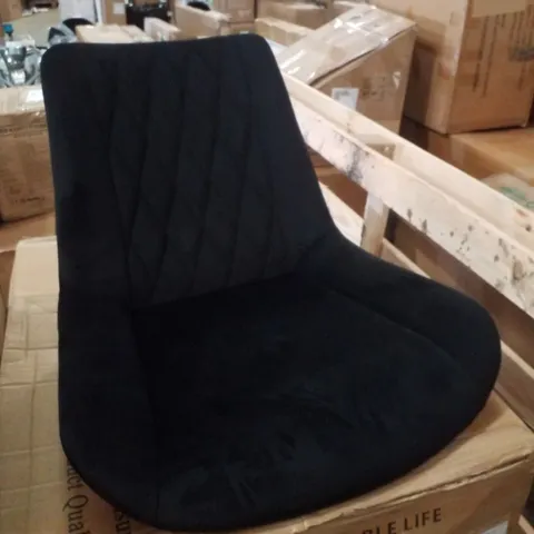 BOXED SET OF 2 CARL DINING CHAIRS -BLACK VELVET-