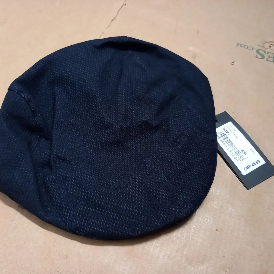 TED BAKER TEXTURED FLAT CAP IN NAVY - S/M