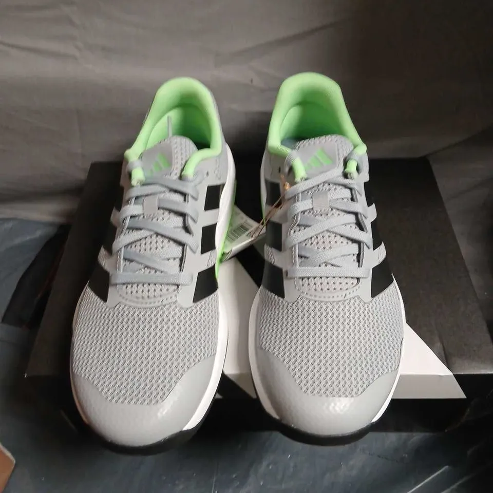 ADIDAS DROPSET BASE TRAINER M – GREY/BLACK WITH NEON GREEN, UK 8