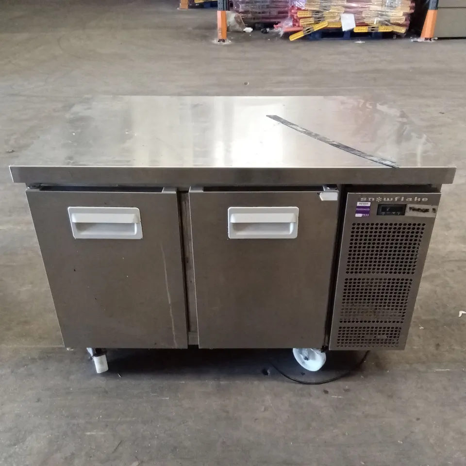 SNOWFLAKE COMMERCIAL STAINLESS STEEL 2 DOOR PREP FRIDGE