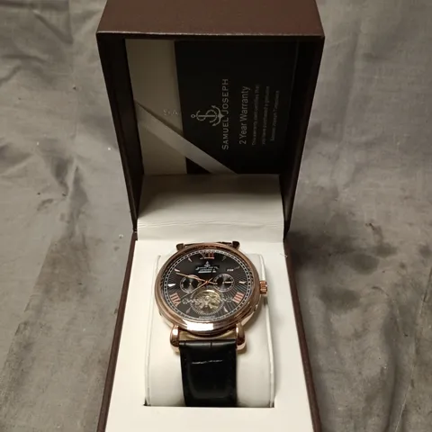 BOXED SAMUEL JOSEPH AUTOMATIC LIMITED EDITION ROSEGOLD WATCH 