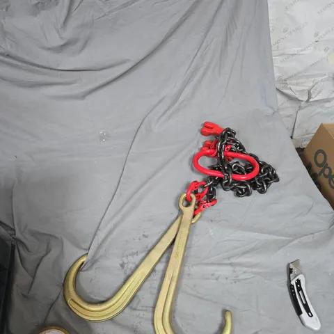 GRADE 80 ALLOY STEEL V-ASSEMBLY CHAIN SLING WITH J-HOOKS