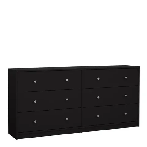 BOXED MAY CHEST OF 6 DRAWERS (3+3) IN BLACK