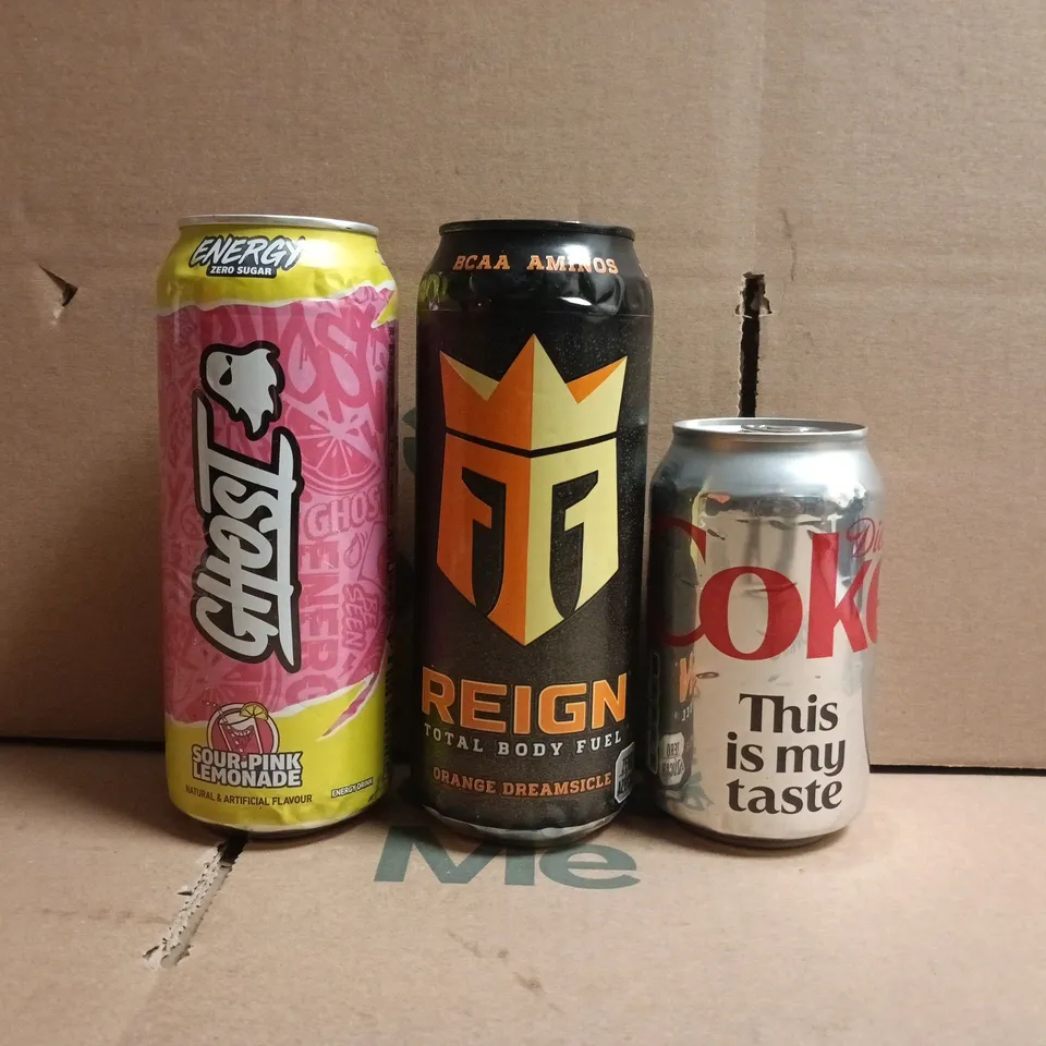 APPROXIMATELY 10 ASSORTED FOOD AND DRINK ITEMS TO INCLUDE REIGN, GHOST, ETC