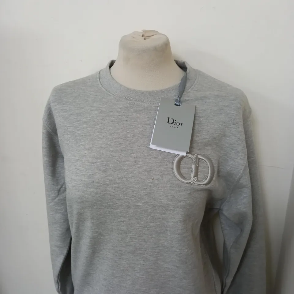 CHRISTIAN DIOR GREY LOGO SWEATSHIRT SIZE S