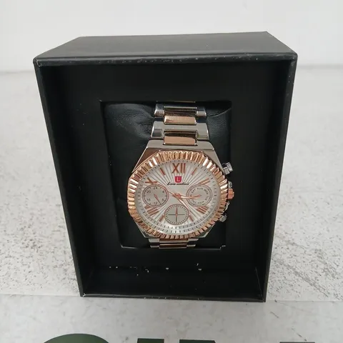 LOUIS CANDINI WRISTWATCH WITH METAL BRACELET – ROSE GOLD & SILVER TONE