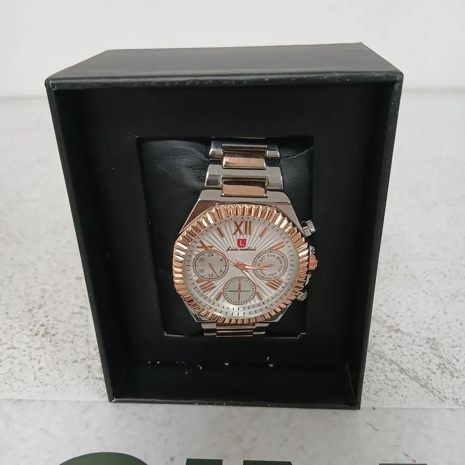 LOUIS CANDINI WRISTWATCH WITH METAL BRACELET – ROSE GOLD & SILVER TONE