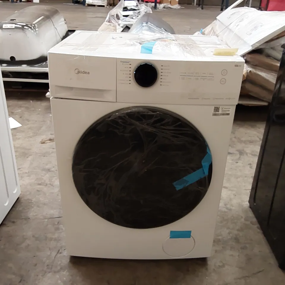 MIDEA MF20EW80WB FREESTANDING WASHING MACHINE, BLDC MOTOR, BRIGHT LED DISPLAY LUNAR DIAL, STEAM, ALLERGY CARE, HALF-LOAD, ADD GARMENT, DELAY START, CHILD LOCK, APP CONTROL, 8KG WHITE [ENERGY CLASS A]