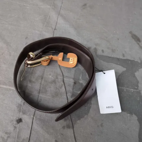 MANGO LEATHER BELT – BROWN, SIZE S